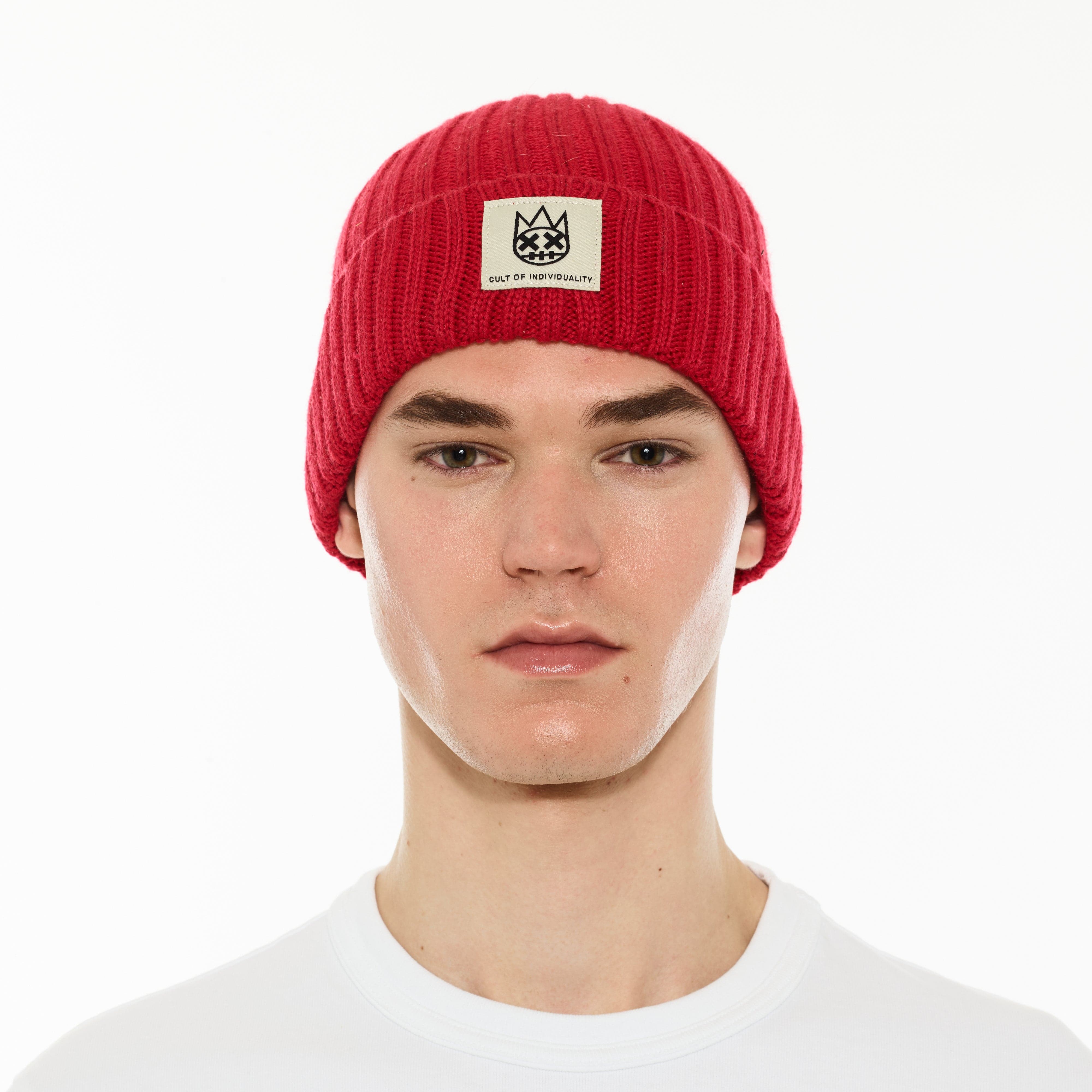 Cult's Knit Hat in Rouge Red