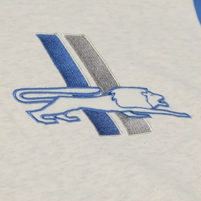 Mitchell & Ness Detroit Lions Retro Roots French Terry Hoodie (Cream/Blue)