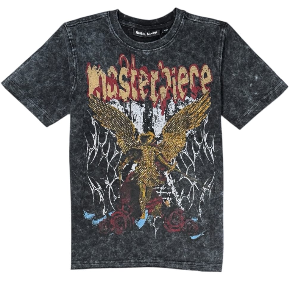 Boys Rebel Minds Masterpiece Angel Crop Tee (Black) 612-11102