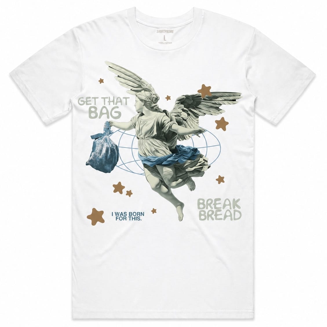 Streetwear Official Angel Break Bread Tee (White)