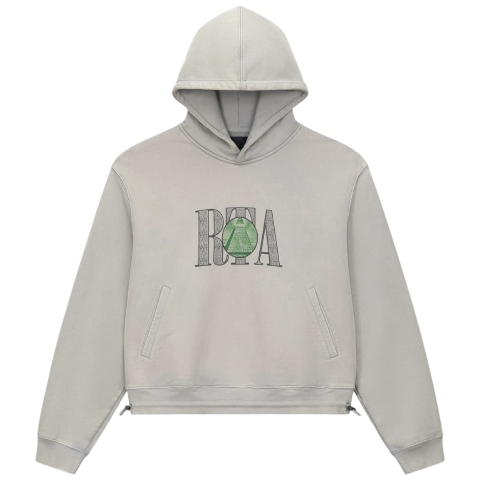 Rta Kam Cropped Oversized Hoodie (Dusted Grey Money Stamp)