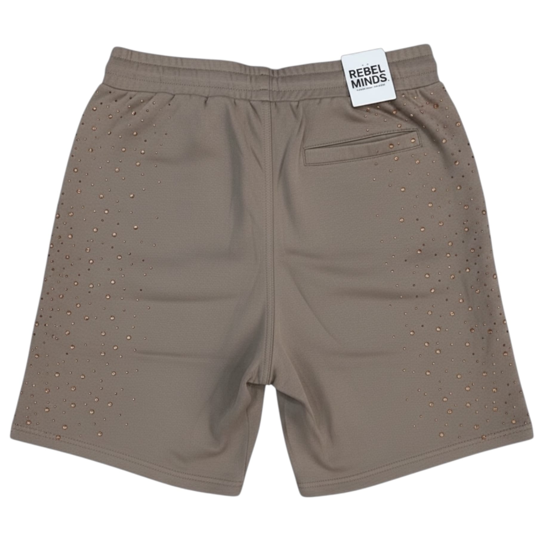 Rebel Minds Rhinestone Galaxy French Terry Shorts (Taupe) 610-11965