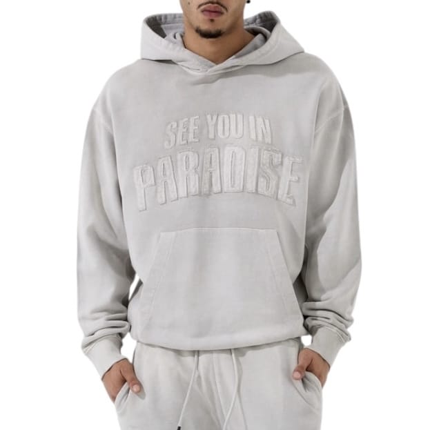 See You In Paradise Oasis Washed Pullover Hoodie (Grey) 8864H