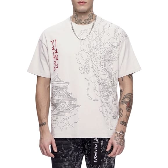 Valabasas Mist Temple Tee (Washed White) VLBS-VT1-1099