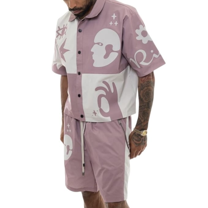 Vie Riche Tribal Short Set (Mauve) VR1515/VR1516-MAU