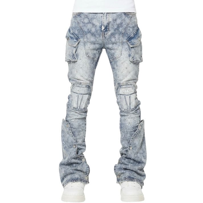 Guapi Coffin Arc Embellished Denim (Aqua Blue)