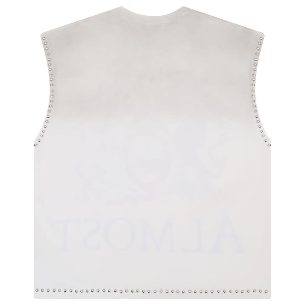 Almost Someday Crowned Cut Off Tee (White) AS-SUM26-009