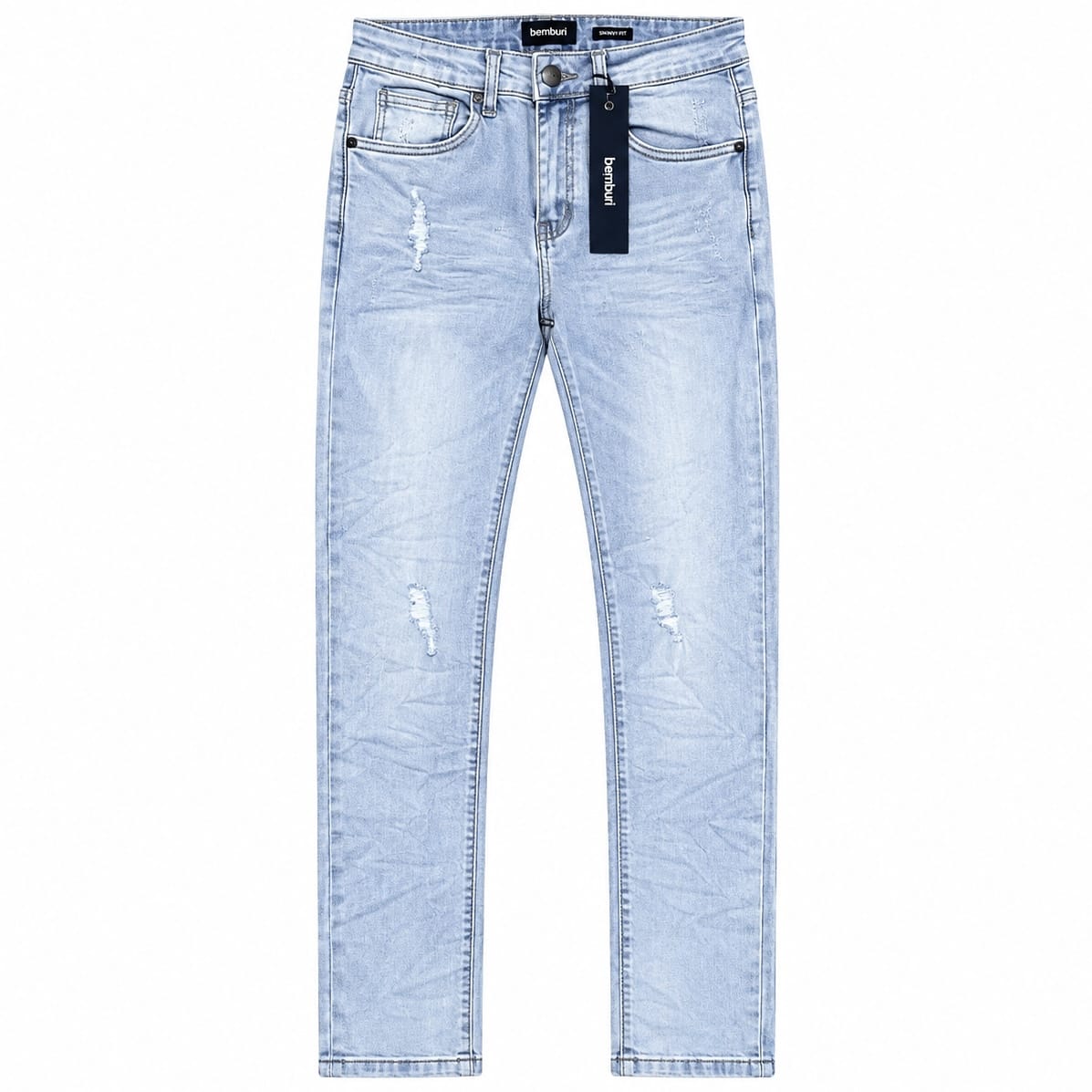 Bemburi Skinny Fit Distressed Denim Jean (Light Blue Wash) M8767D