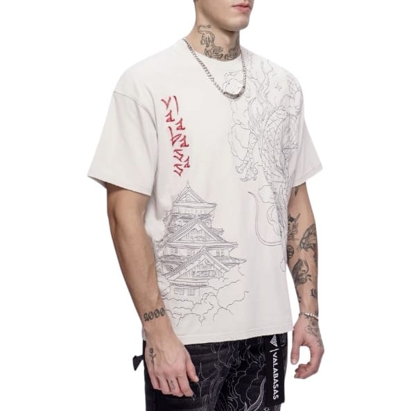 Valabasas Mist Temple Tee (Washed White) VLBS-VT1-1099