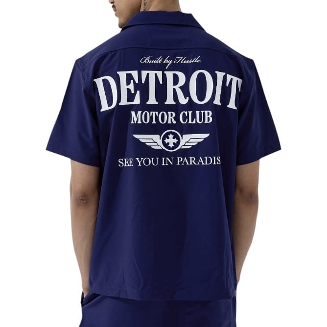 See You In Paradise Detroit Motor Club SS Shirt & Short Set (Navy)