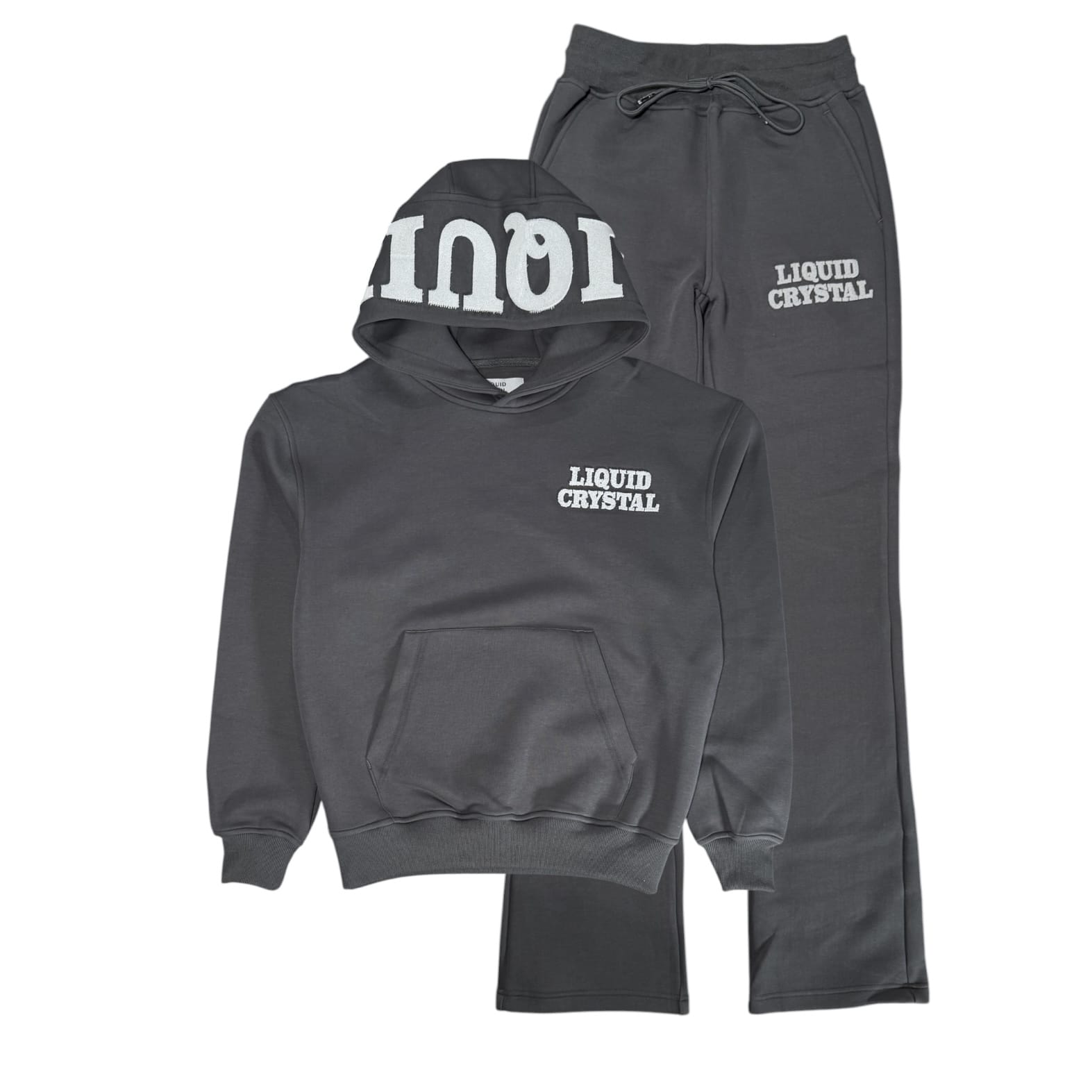 Liquid Crystals Chenille Hoodie & Pants Set (Charcoal)
