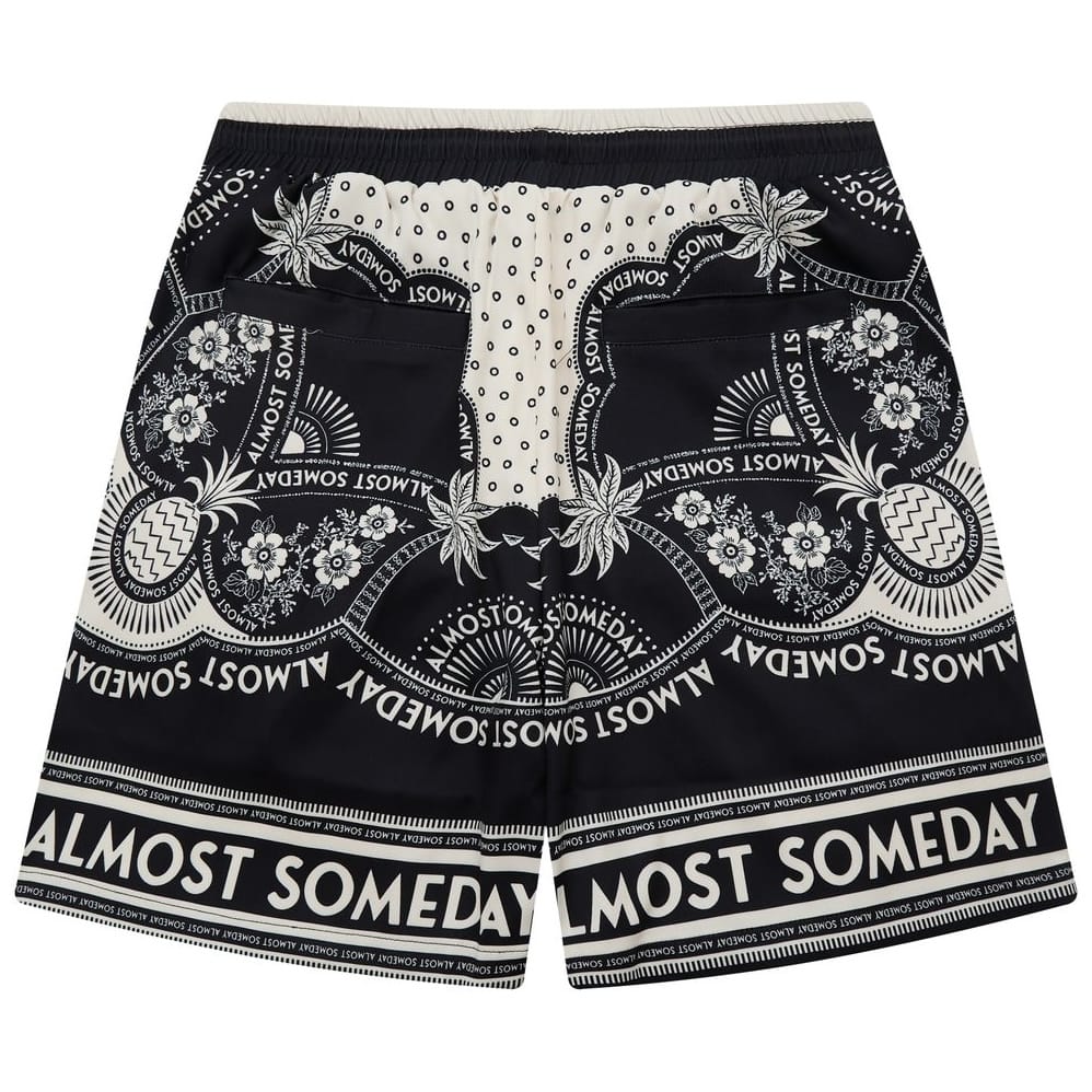 Almost Someday Habana Button Up & Short Set (Black/Cream)