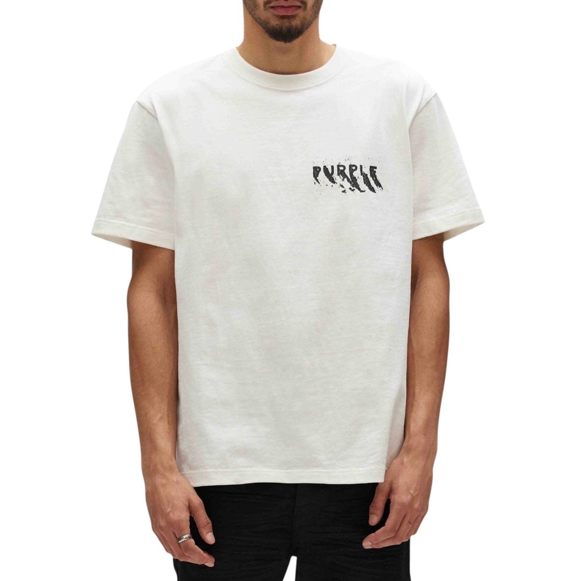 Purple Brand Painted Wordmark Hwt Jersey SS Tee (White) P117-HJCM823