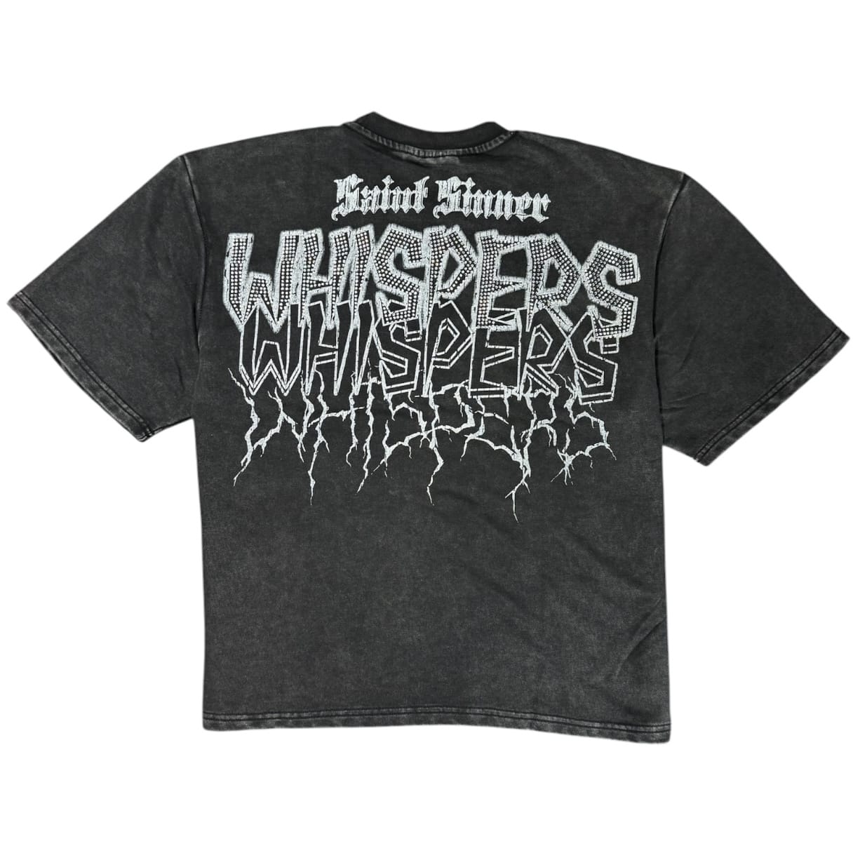 Rebel Minds Whispers Rhinestone Crop Tee (Black) 610-11129