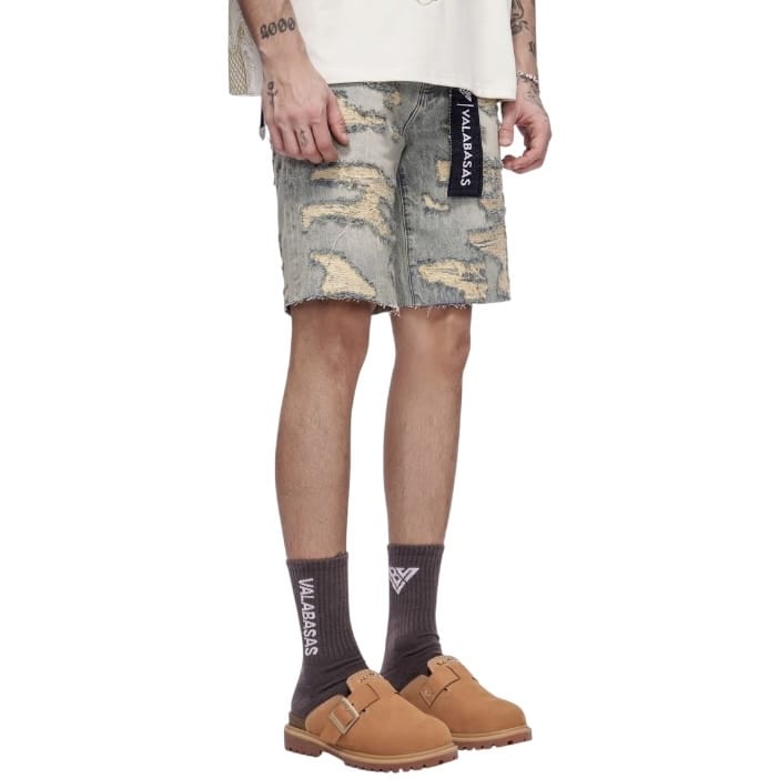Valabasas Incise Denim Shorts (Vintage Wash) VLBS-VSH1-1009