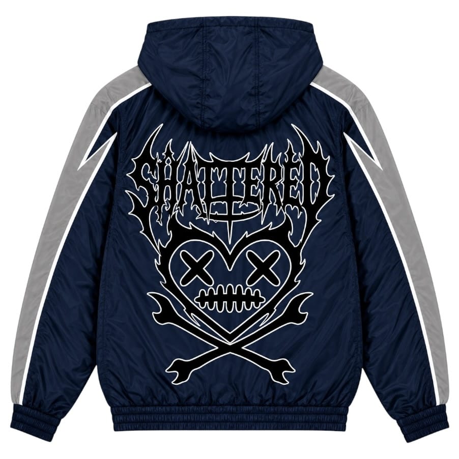 Shattered Hearts Peekaboo Nylon Set (Navy)