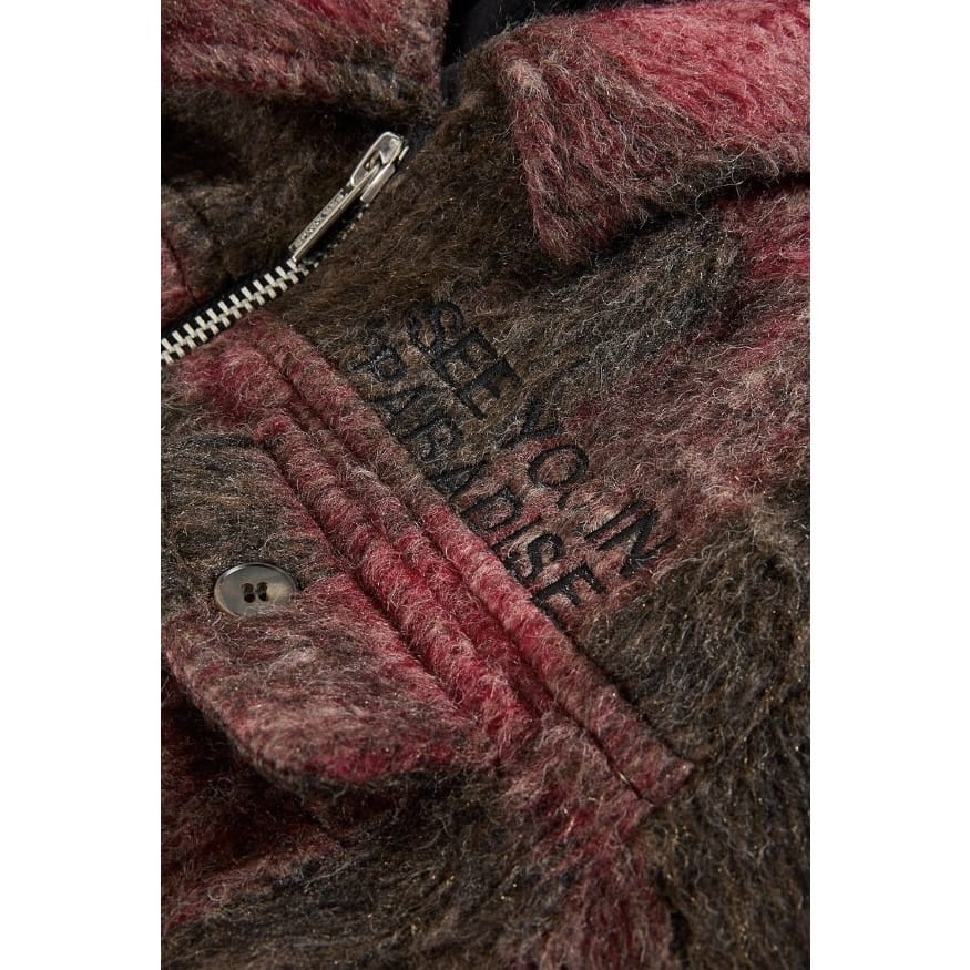 Kids See You In Paradise Hooded Flannel Shacket (Red) 2568K