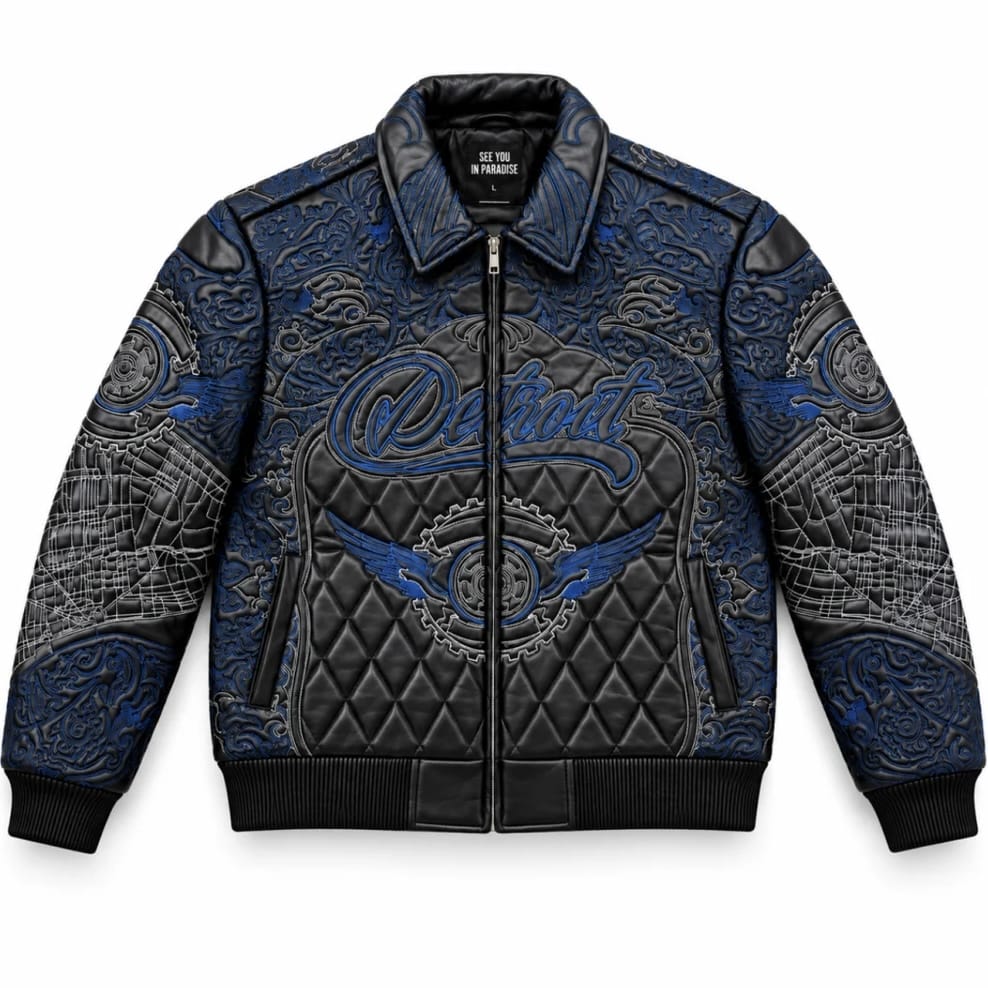 See You In Paradise Detroit Embroidered Jacket (Black) 91698