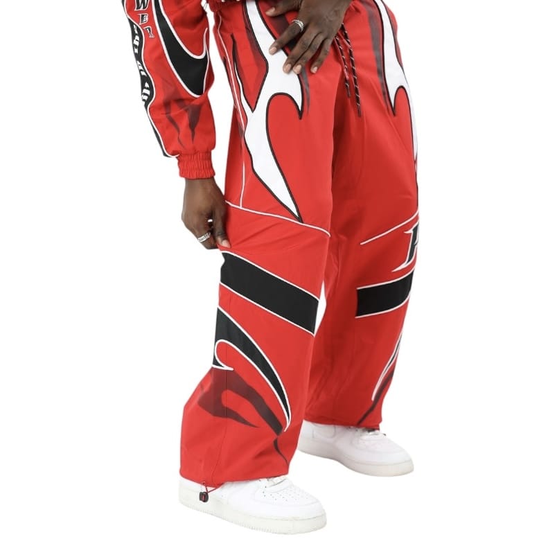 Smoke Rise Power Windbreaker Jacket & Pants Set (Red)