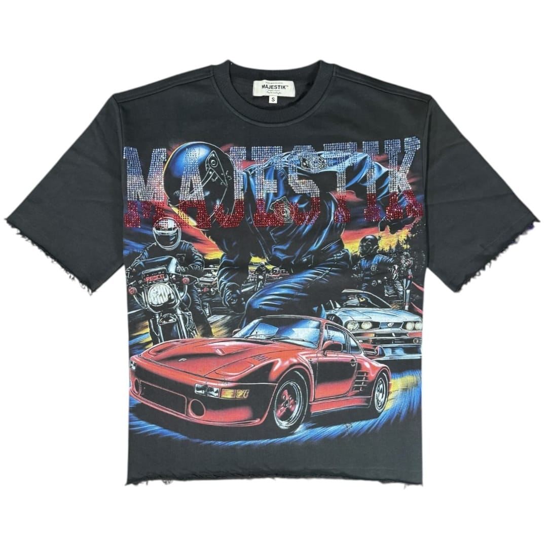 Majestik Street Raceing Rhinestone Tee (Black)