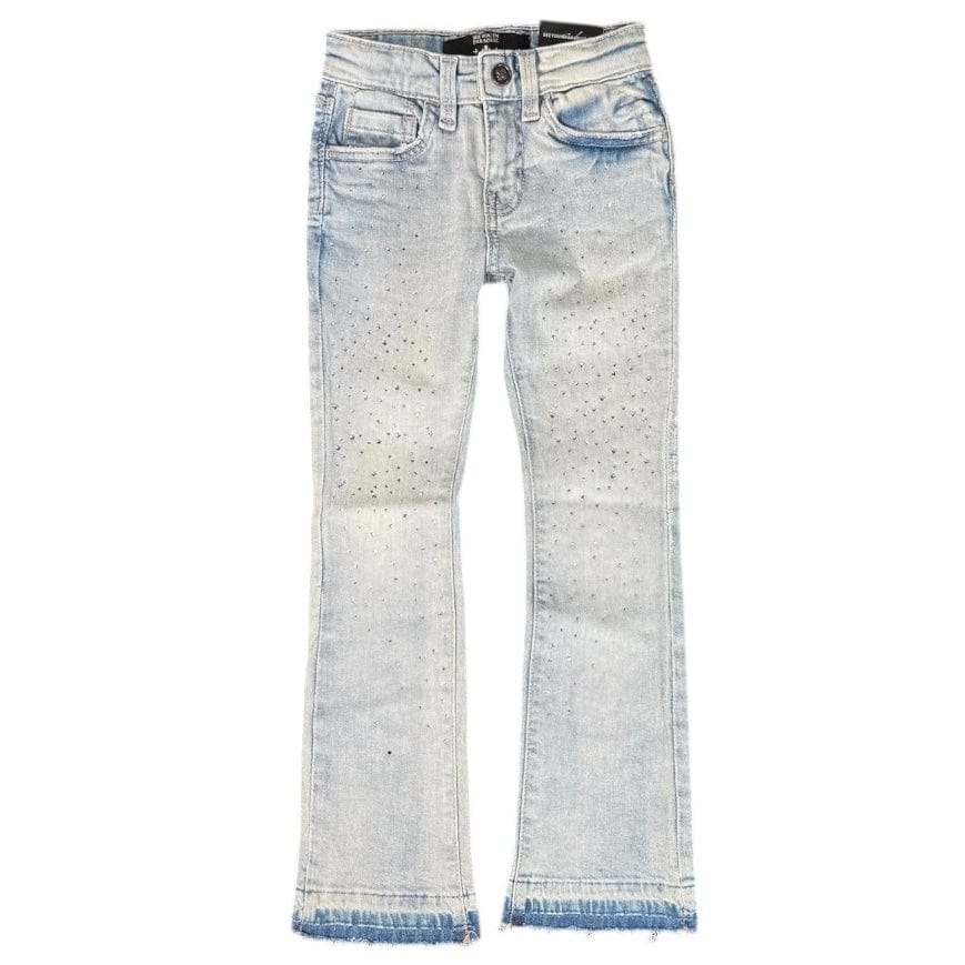 Kids See You In Paradise Rhinestones Stacked Denim (Ice Blue) JTF2315KB