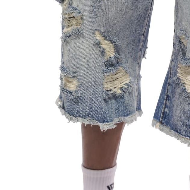 Valabasas Snapped Baggy Denim Shorts (Blue Washed) VLBS-VSH1-1002