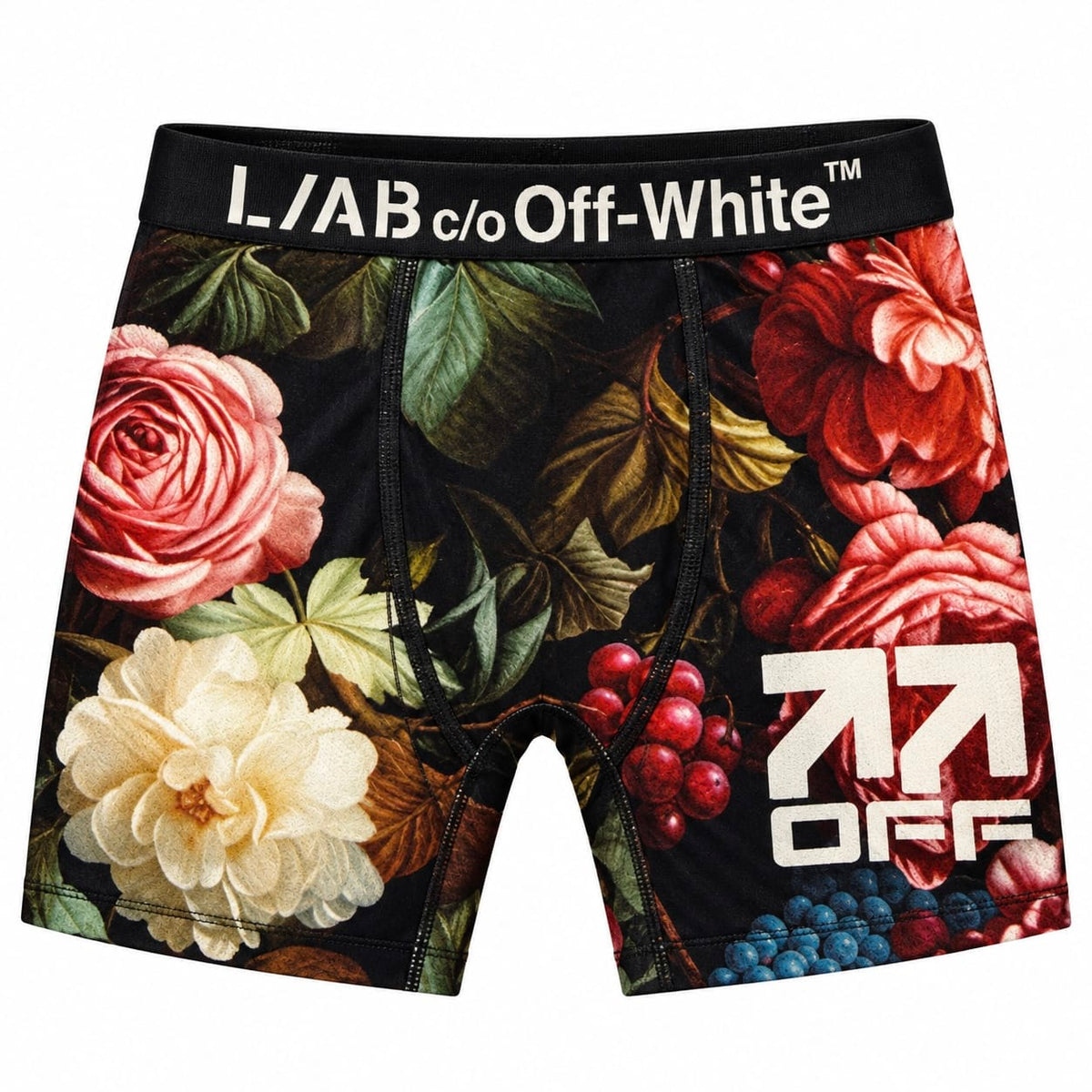 Lab Off-White Clamp Arrows Peony Floral Aop Boxer Briefs (Black/Pale Pink)
