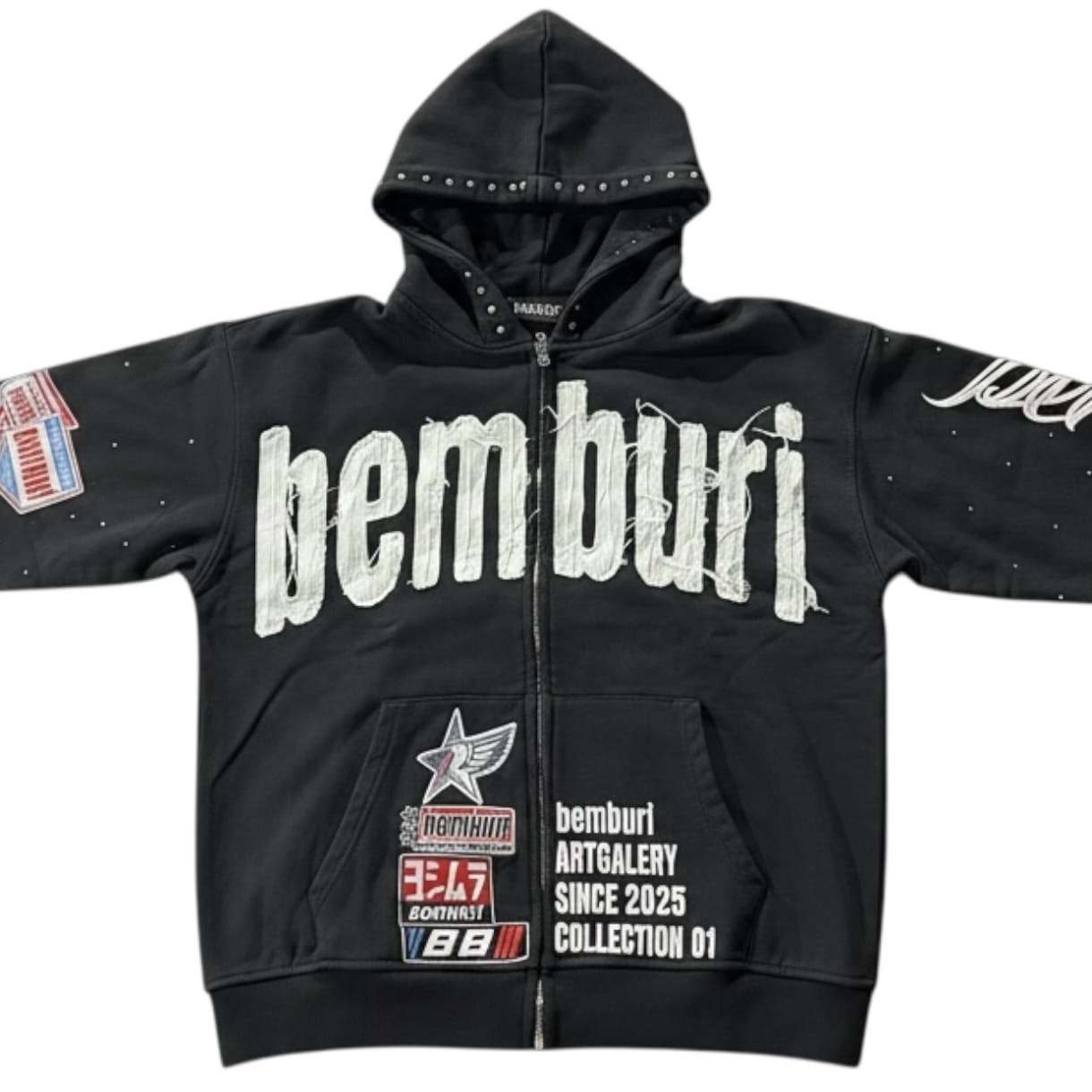 Bemburi Racing Zip Up Hoodie (Black)