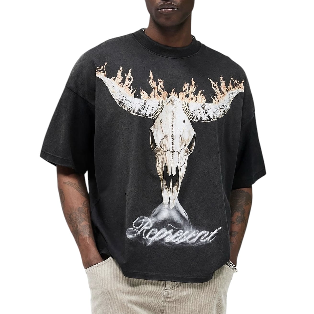 Represent British Cowboys Tee (Stained Black) MLM100592-04