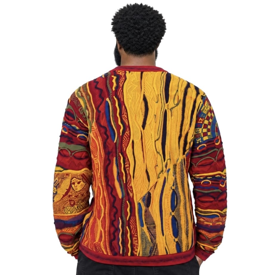 Coogi Gambler Crewneck (Red/Gold Multi) C25302