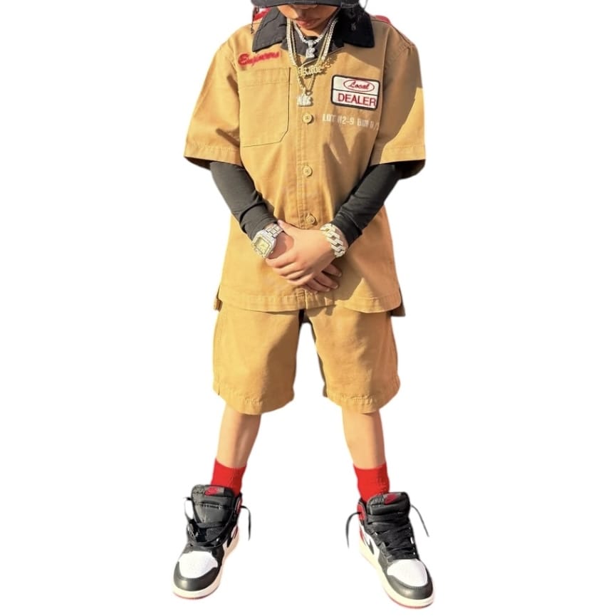 Kids Jordan Craig Re-up Mechanic Short Set (Wheat)