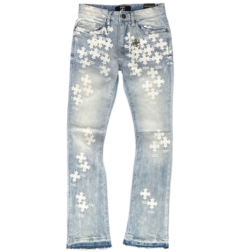 See You In Paradise Stamp Stacked Denim (Light Blue) JTF2293