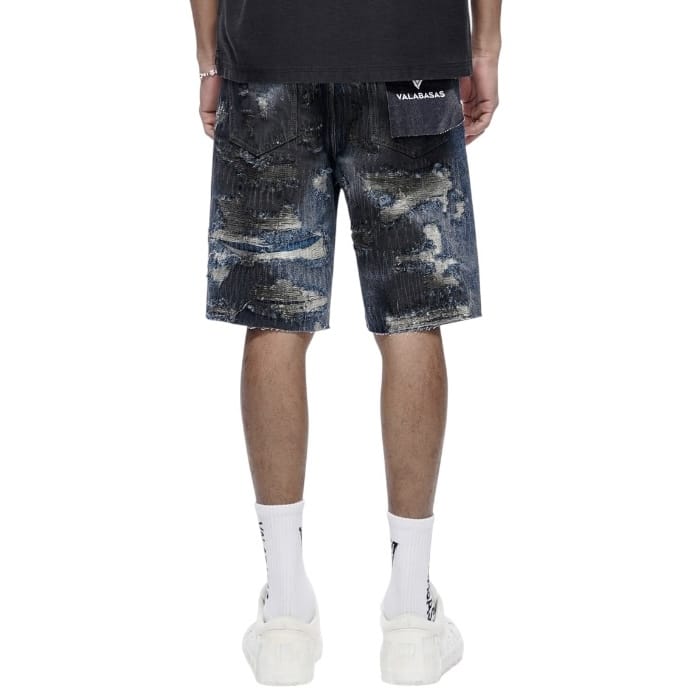 Valabasas Incise Denim Shorts (Dark Blue) VLBS-VSH1-1009