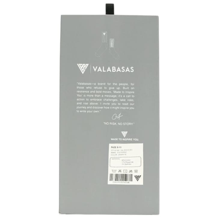 Valabasas Footprint Socks (Graphite) VAL-SOCK-001