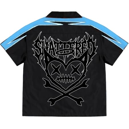 Shattered Hearts Logo Nylon Short Set (Black/Blue)