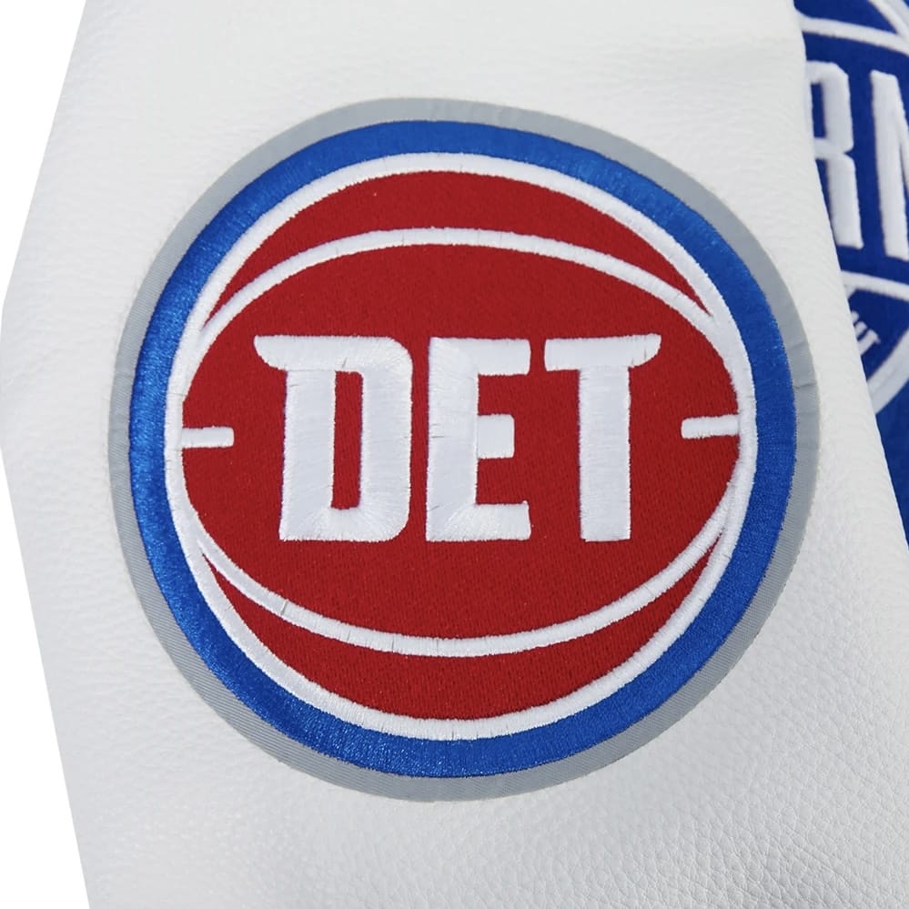 Pro Standard Detroit Pistons Day One Rib Wool Varsity Jacket (Royal/Red)