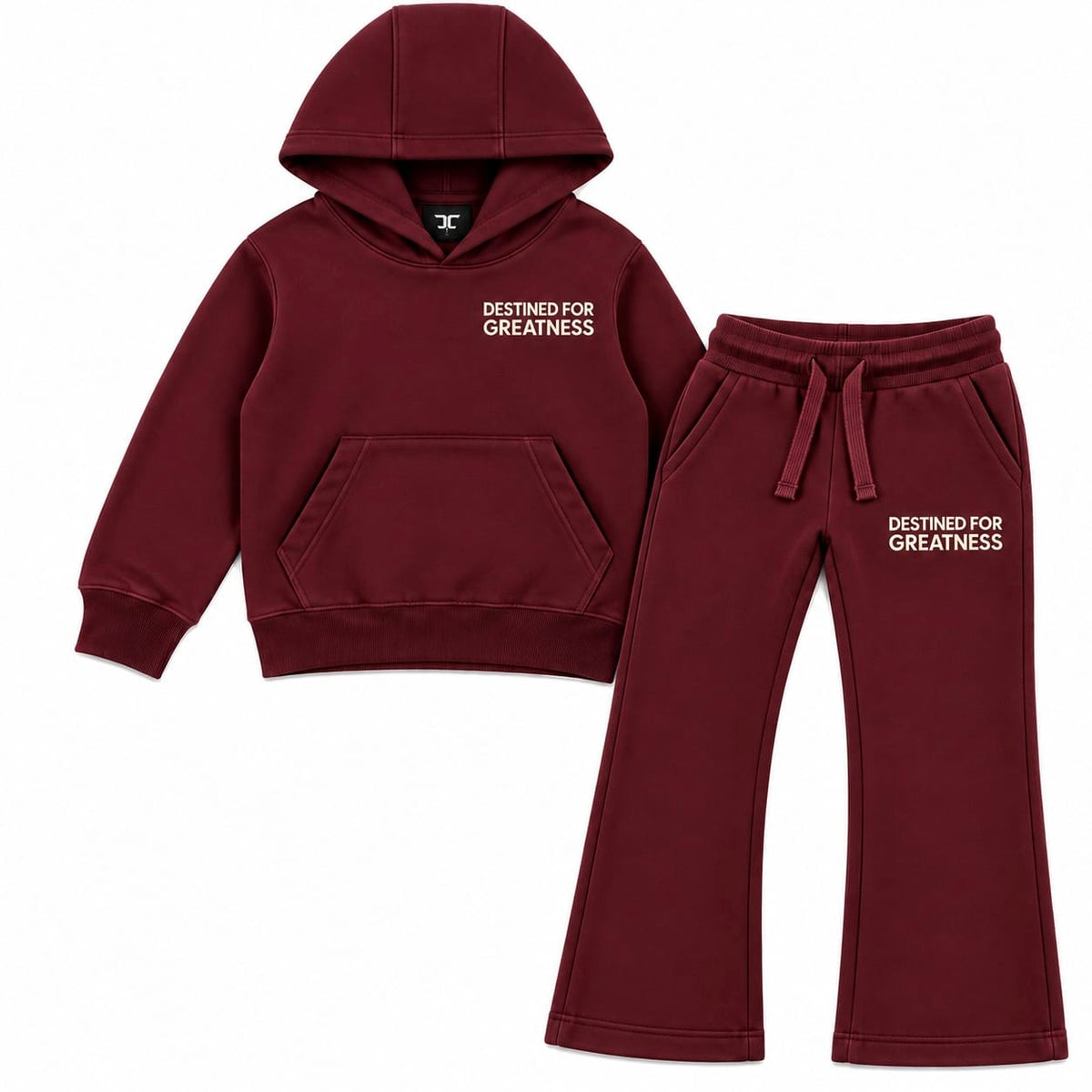 Kids See You In Paradise Wingspan Hoodie & Sweatpants Set (Wine/Cream)