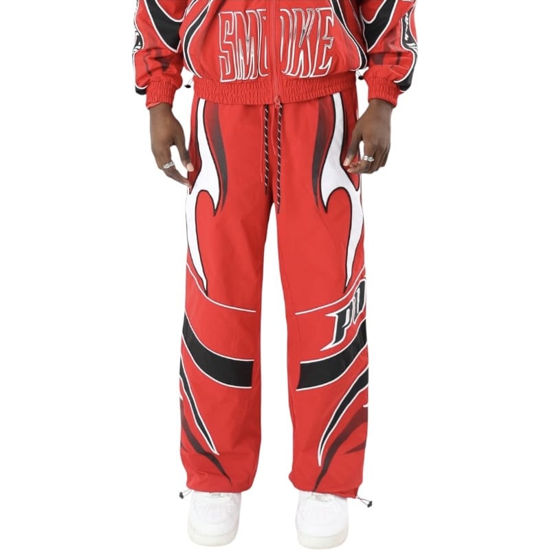 Smoke Rise Power Windbreaker Jacket & Pants Set (Red)