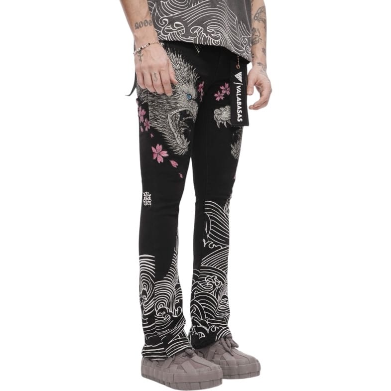 Valabasas Tenka Stacked Denim Jean (Jet Black) VLBS-VJ3-1127