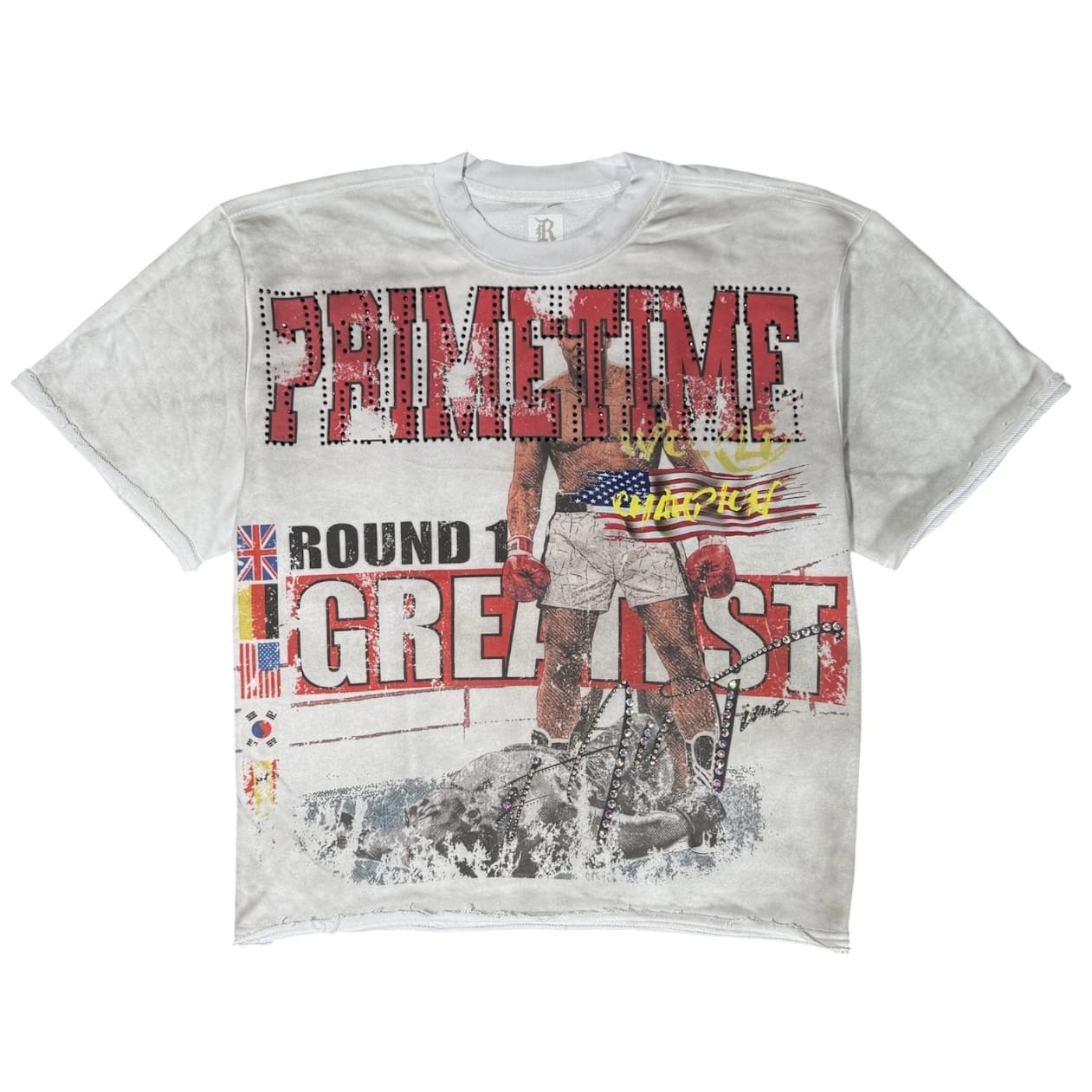 R3bel Denim Primetime Digital Terry Tee (White) 3163-116