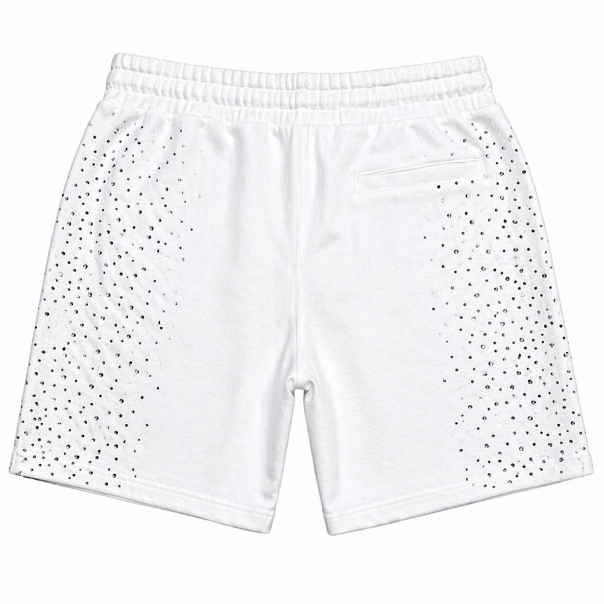 Rebel Minds Rhinestone Galaxy French Terry Shorts (White) 610-11965