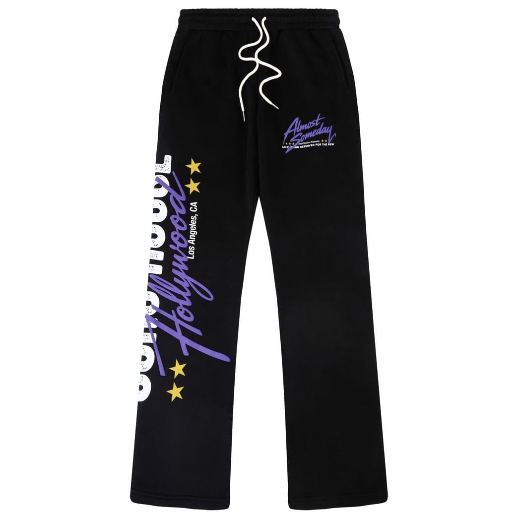 Almost Someday Soho Flared Sweatpant (Jet Black) AS-FALL26-019