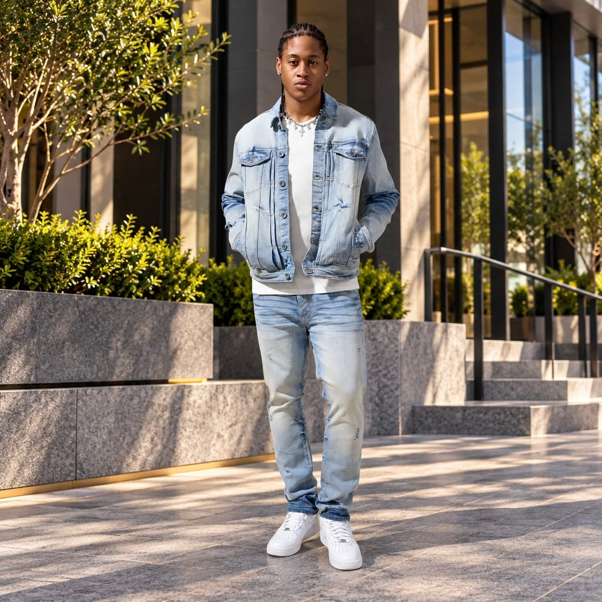 Jordan Craig Foundry Denim Trucker Jacket (Iced Lager) JJ2385