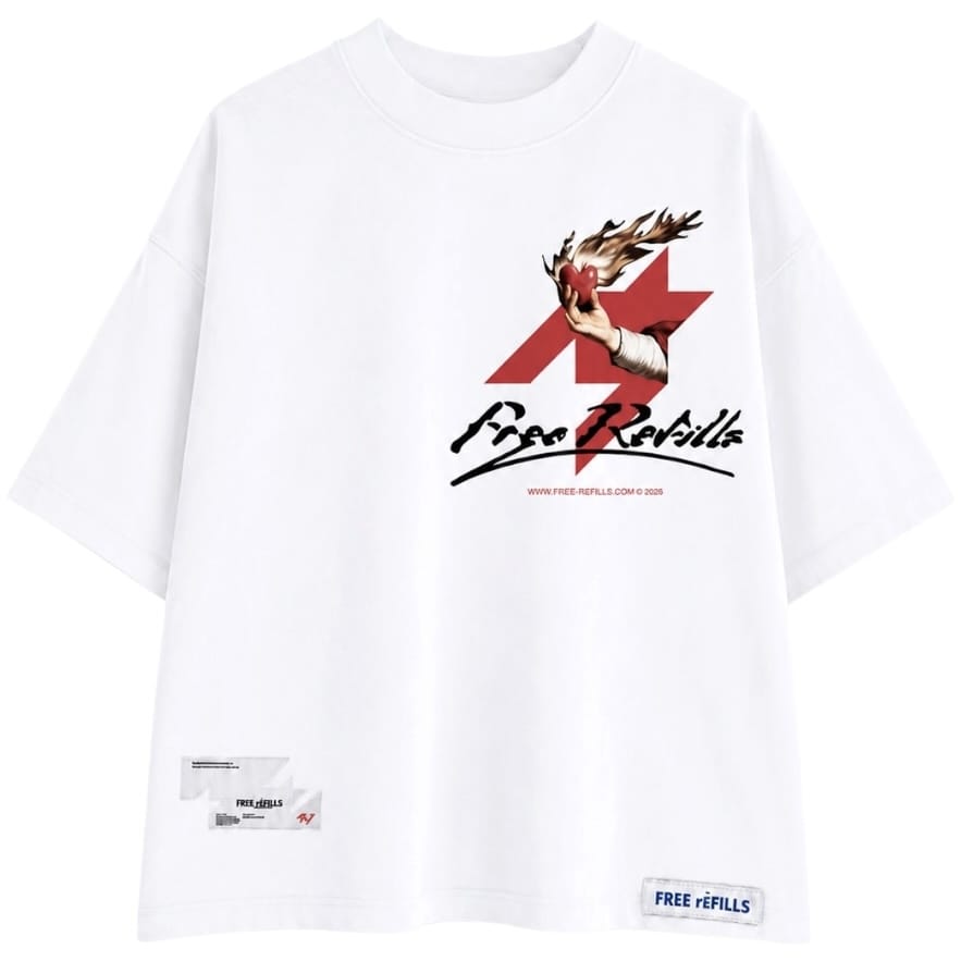Free Refills Sacred Heart Tee (White) FR-FALL26-009