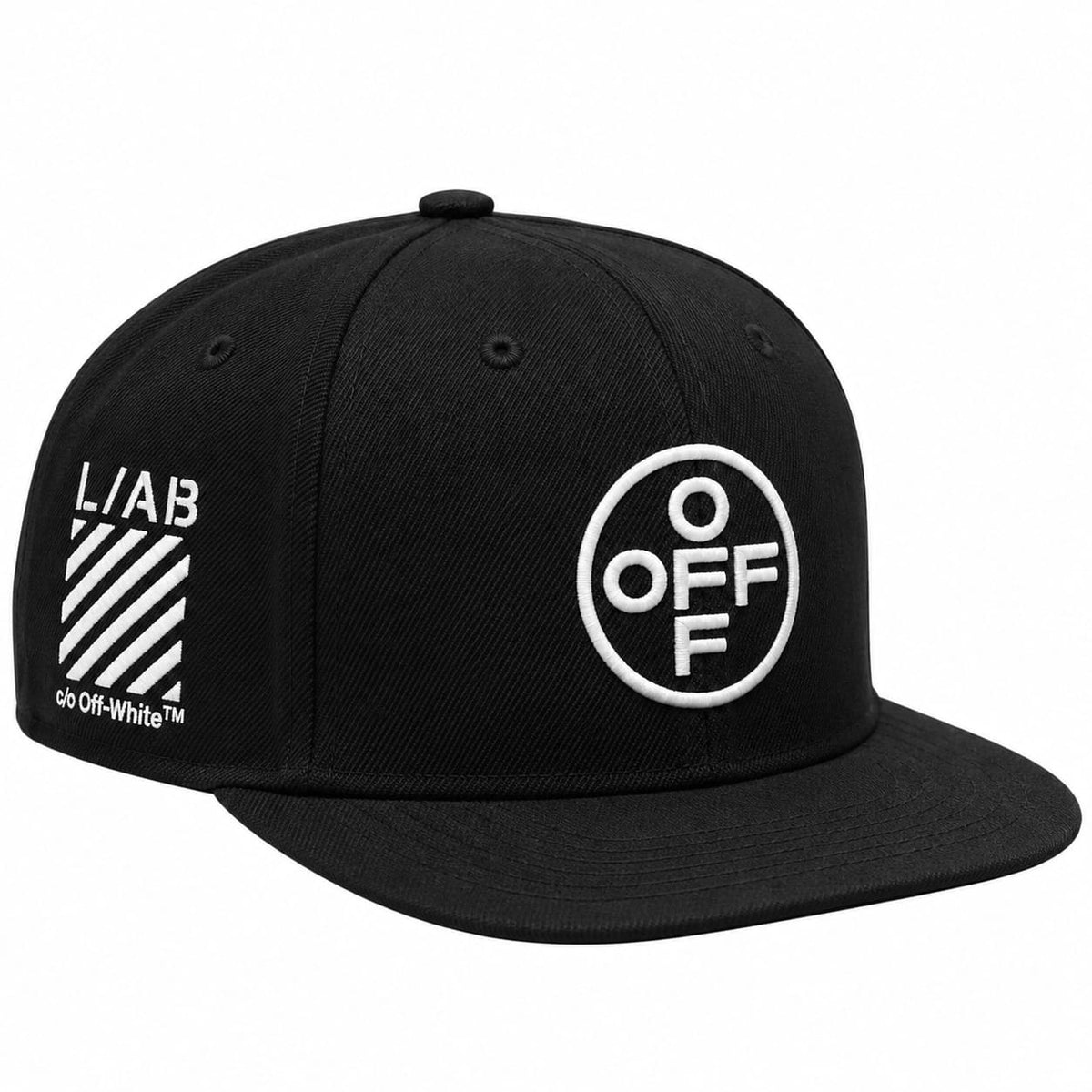 Lab Off-White Embroidered Flat Brim Twill Hat (Black Nrf)