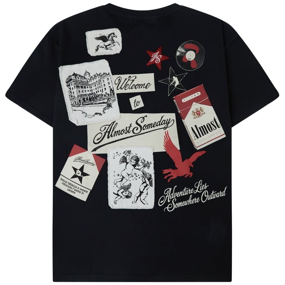 Almost Someday Welcome Tee (Black) AS-FALL26-011