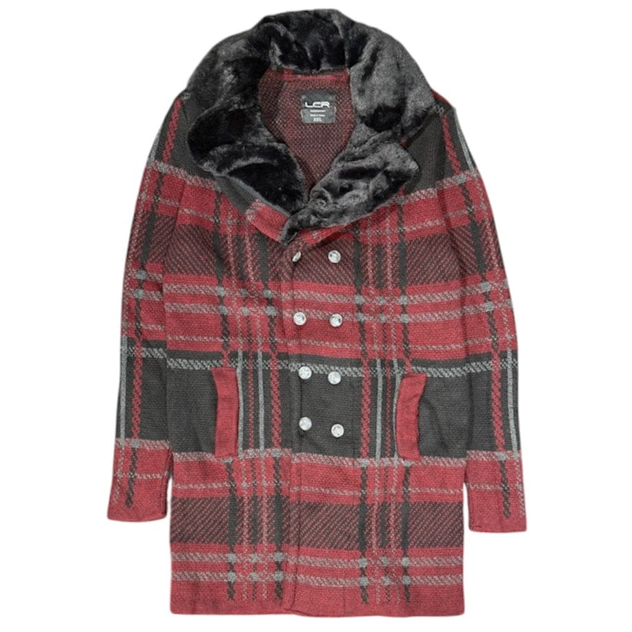 LCR Faux Collar Jacket (Dark Burgundy/Black) 6285