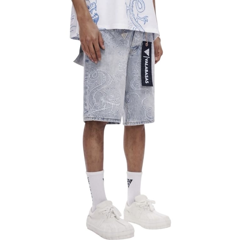 Valabasas Ganru Denim Shorts (Light Blue Wash) VLBS-VSH1-1025