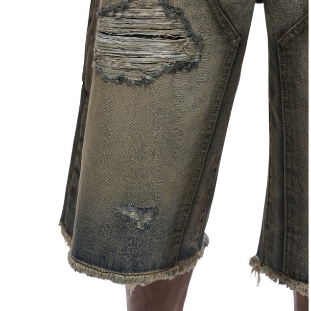 Valabasas Revolt Baggy Denim Shorts (Dirty Vintage Wash) VLBS-VSH2-1035