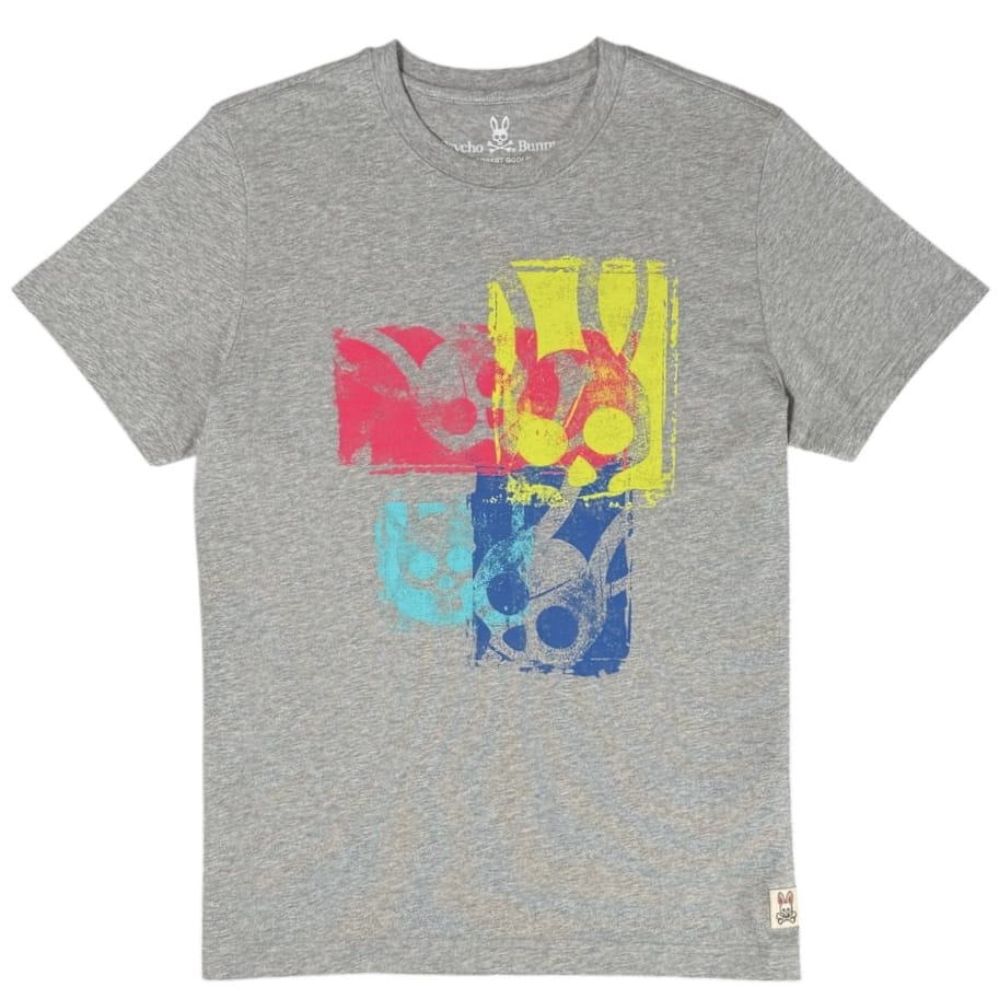 Psycho Bunny Rutherford Tee (Heather Grey) B6U770J1PC